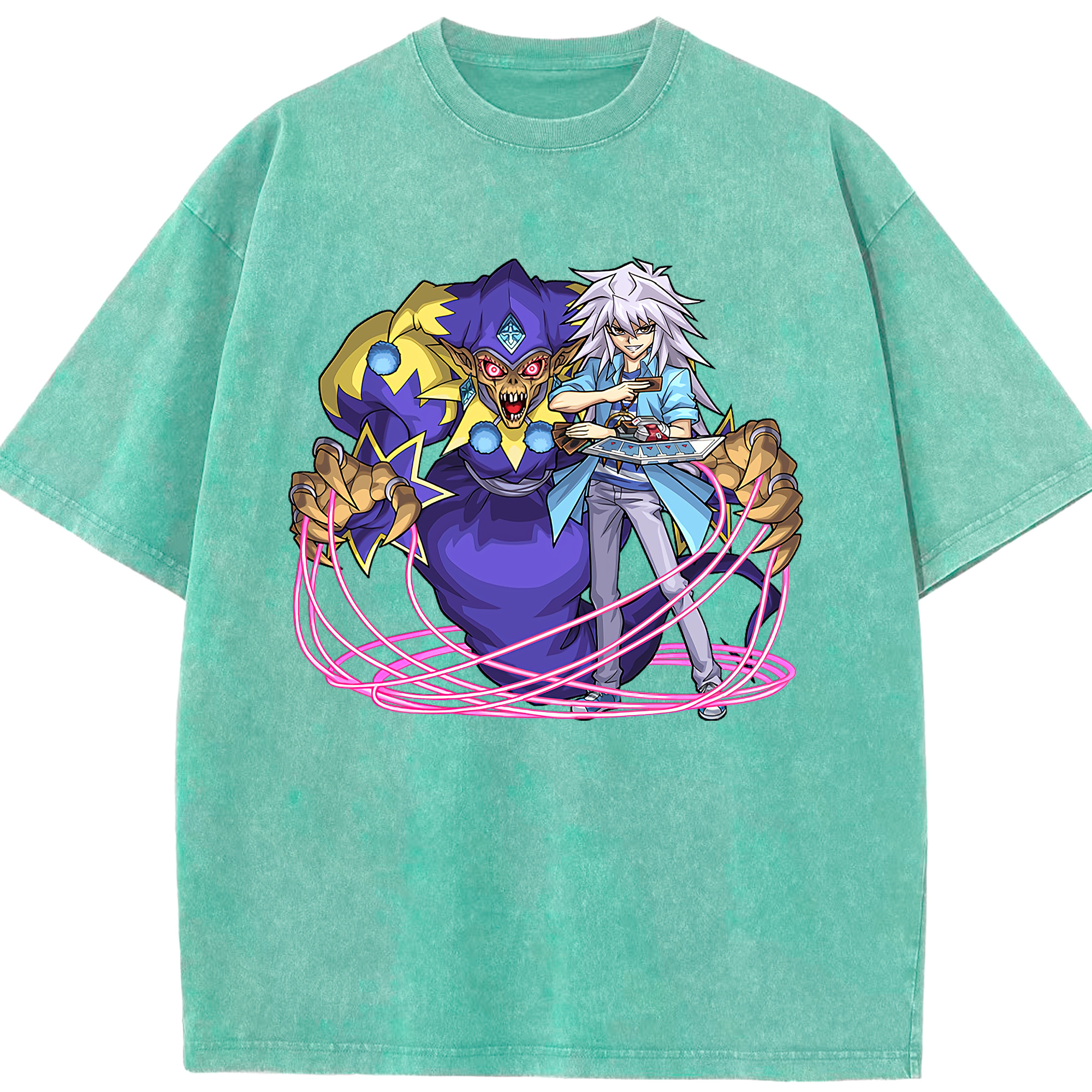 （画像用） 遊☆戯☆王 Yu-Gi-Oh! 綿100% ヴィンテージ風 半袖Tシャツ（フロントプリント）